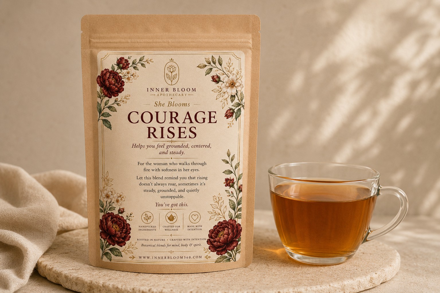 Courage Rises front label