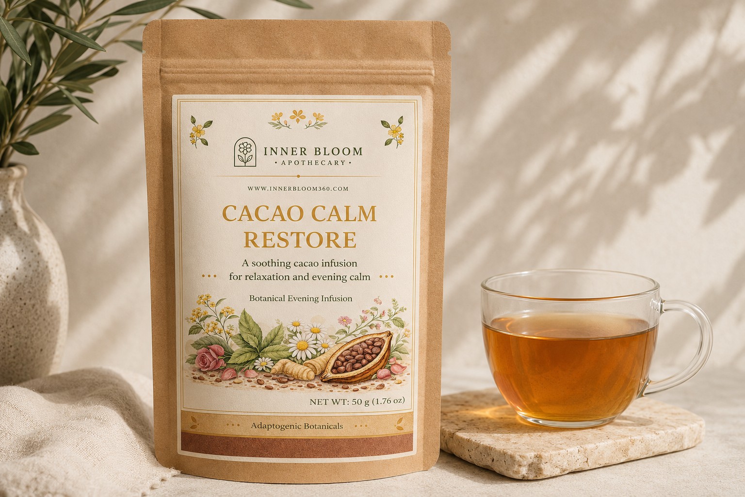 Cacao Calm Restore front label